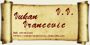 Vukan Vrančević vizit kartica